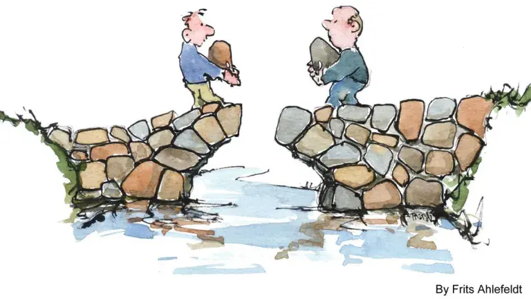 Brückenbauer gemeinsam Brücken bauen